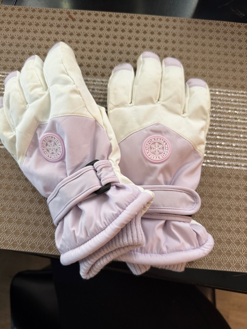 Women's Pink and Cream Insulated Winter Gloves - Sportsman